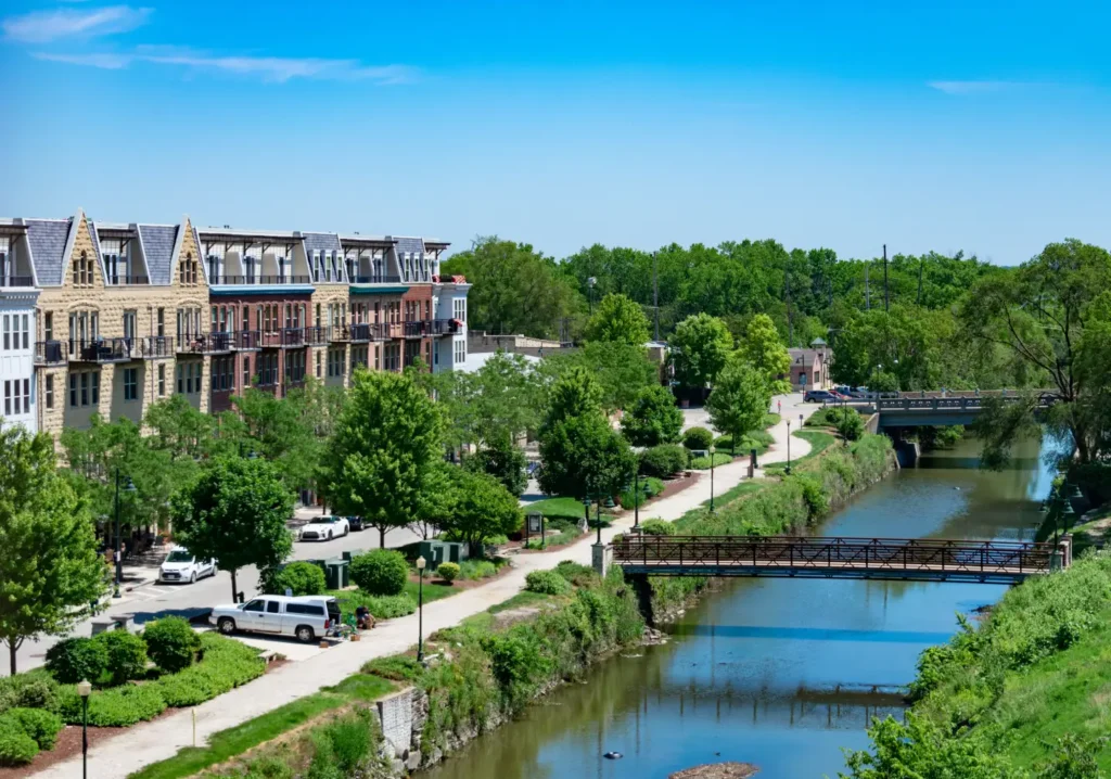 Bridges over a Canal in Suburban Lemont Illinois (2)