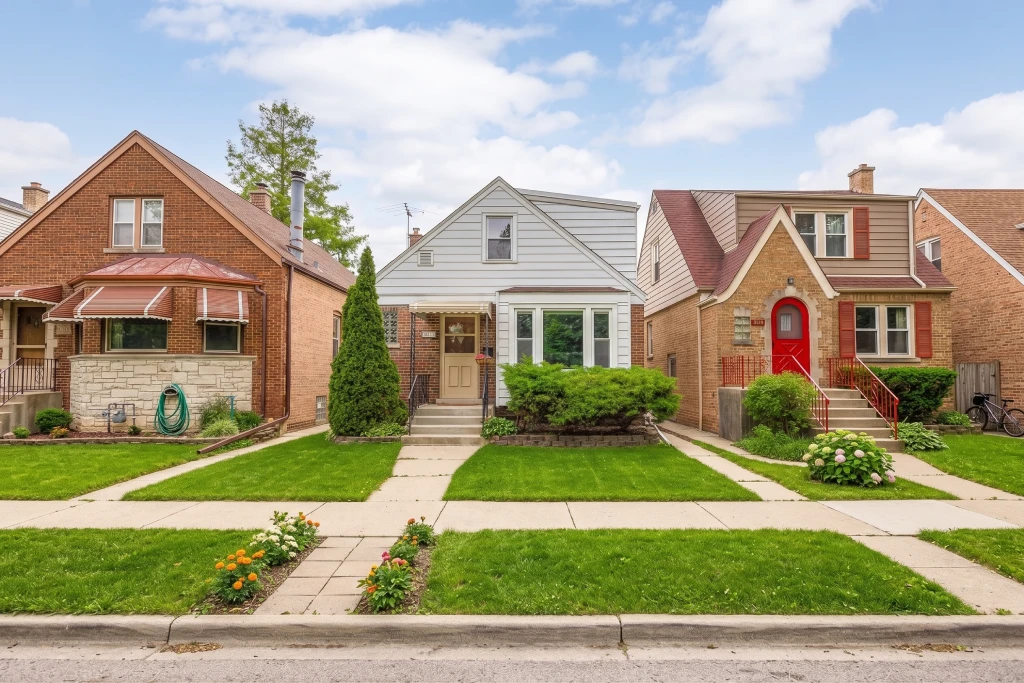 Classic Midwest Residential Street with Landscaped Front Lawns and Sidewalks.jpg